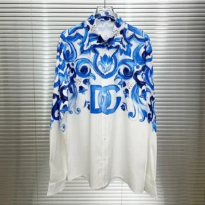 Chemise royale à manches longues pour hommes, vêtements de luxe, chemise imprimée lettre, manga longa, chemises de soirée de Rh